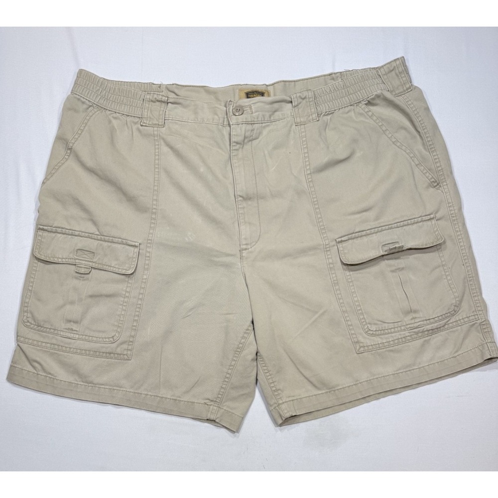 The Foundry Supply Co. Khaki‎ Cargo  Shorts Partial Elastic Mens 48 X 8"